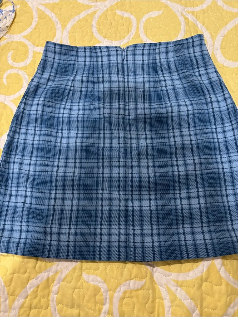 Brandy Melville John Gault Blue Plaid A-Line Skirt Like New One Size
